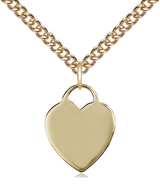 14kt Gold Filled Heart Medal Religious and Catholic Jewelry Engraved Catholic Saint Jewelry