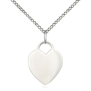 Sterling Silver Heart Medal Religious and Catholic Jewelry Engraved Catholic Saint Jewelry