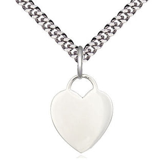 Sterling Silver Heart Medal Religious and Catholic Jewelry Engraved Catholic Saint Jewelry