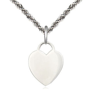 Sterling Silver Heart Medal Religious and Catholic Jewelry Engraved Catholic Saint Jewelry