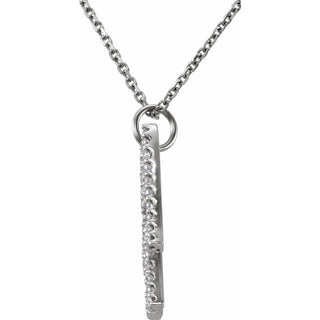 14K White 1/3 CTW Natural Diamond Angel 16" Necklace 