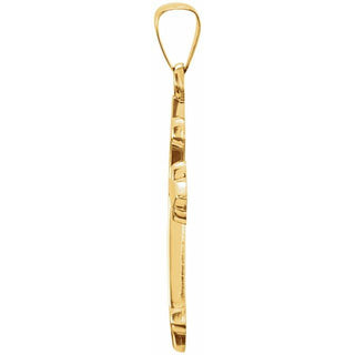 14K Yellow 27.7x14.7 mm Hollow Cross Pendant 