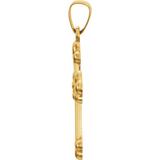 14K Yellow Hollow Cross Pendant