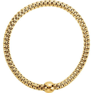 14K Yellow Gold-Plated Sterling Silver 4.3 mm Woven Stretch 7" Bracelet