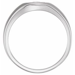 14K White Gold The Rugged Cross Chastity Ring