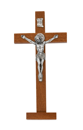 5.5-inch St. Benedict Brown Standing Crucifix Bagged
