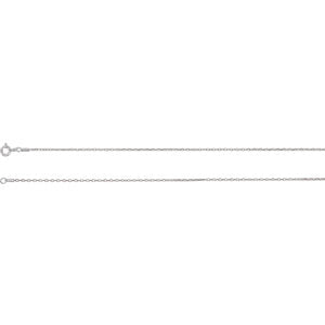 24-inch Diamond Cut Cable Chain with Spring Ring - 14K White Gold