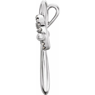 Platinum .04 CTW Natural Diamond Heart & Cross Pendant 