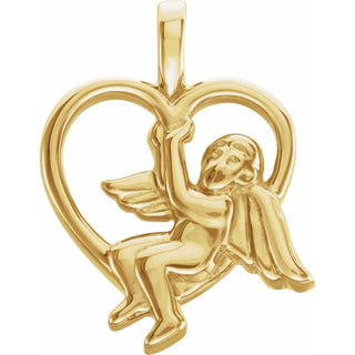 14K Yellow 18.5x14.5 mm Angel Heart Pendant