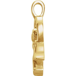 14K Yellow 18.5x14.5 mm Angel Heart Pendant