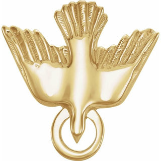 18K Yellow 15 mm Flying Holy Spirit Dove Pendant 