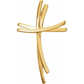 18K Yellow 29x15 mm Cross Pendant
