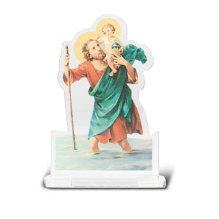 2"X2 3/4" Saint Christopher Statuette With Base 5-Pack