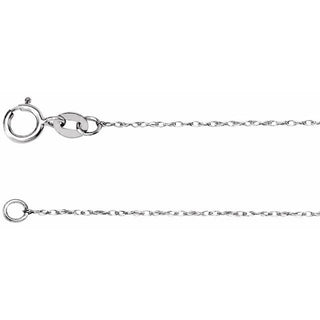 18 Inch Rope Chain With Spring Ring 14K White Gold