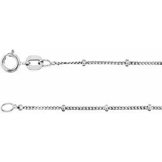16 Inch Beaded Curb Chain With Spring Ring 14K Rose