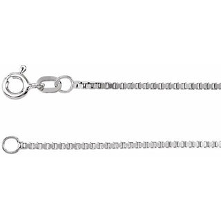 16 Inch 1 3 Mm Diamond Cut Box Chain With Spring Ring Sterling Silver
