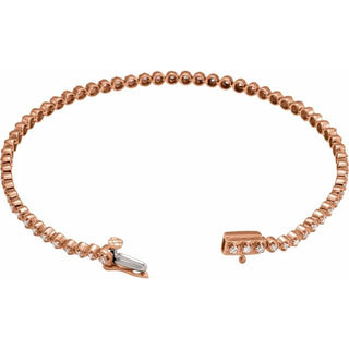 14K Rose 1 CTW Natural Diamond Line 7" Bracelet 