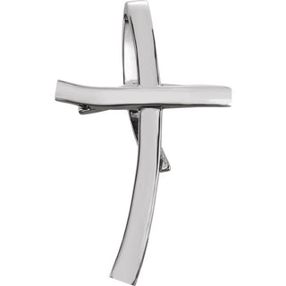 14K White 36.75x22.25 mm Cross Pendant
