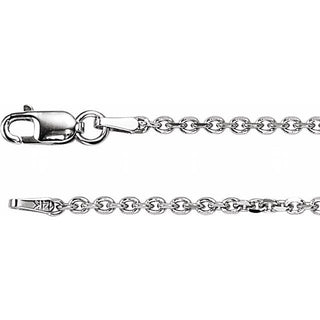 16 Inch Diamond Cut Cable Chain With Lobster Clasp Sterling Silver