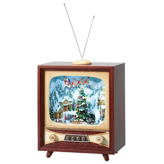 13-Inch Lighted Musical Tv With Rotating Skaters
