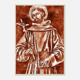 Sepia Franciscan Saint with Crucifix Framed Print - view 24