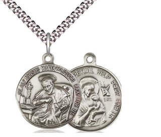 Sterling Silver Saint Alphonsus Pendant Necklace