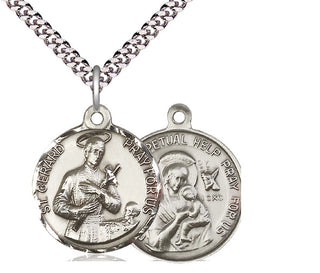 Sterling Silver Saint Gerard Pendant Necklace
