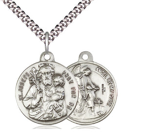 Sterling Silver Saint Joseph Pendant Necklace