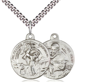 Sterling Silver Saint Francis of Assisi Pendant Necklace