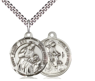 Sterling Silver Saint Ann Pendant Necklace