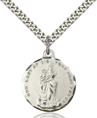 Sterling Silver Our Lady of Victory Pendant Necklace