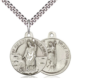 Sterling Silver Saint Patrick Pendant Necklace
