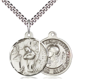 Sterling Silver Saint Rita of Cascia Pendant Necklace