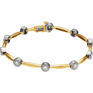 14K Yellow/White 1 CTW Natural Diamond Line 7 1/2" Bracelet