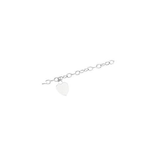 14K White Hollow Heart Charm 7 1/2" Bracelet 