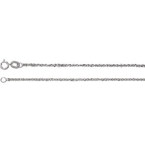 16-inch Diamond-Cut Singapore Chain with Spring Ring - 14K White Gold