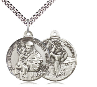 Sterling Silver Saint Anthony Pendant Necklace