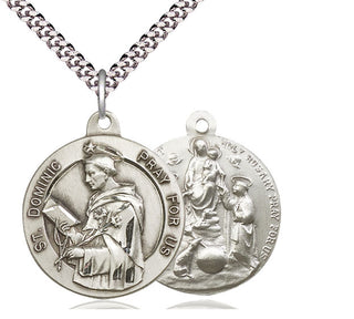 Sterling Silver Saint Dominic Pendant Necklace