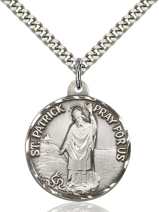 Sterling Silver Saint Patrick Pendant Necklace