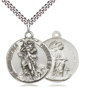 Sterling Silver Saint Christopher Pendant Necklace