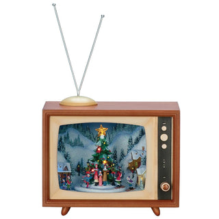 8.5-Inch Lighted Musical Tv With Rotating Carolers