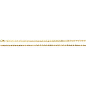24-inch Rope Chain with Lobster Clasp - 14K Yellow Gold