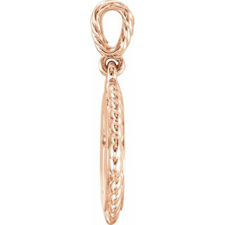 14K Rose .04 CTW Natural Diamond Cross Rope Pendant