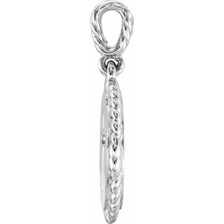 14K White .04 CTW Natural Diamond Cross Rope Pendant