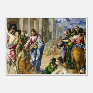Healing the Blind Man by El Greco Framed Print