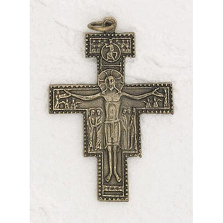 Bulk Brass Tone San Damiano Cross
