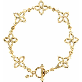 14K Yellow Floral 7 1/2" Bracelet