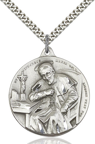 Sterling Silver Saint Alphonsus Pendant Necklace