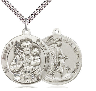 Sterling Silver Saint Joseph Pendant Necklace