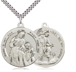 Sterling Silver Saint Ann Pendant Necklace